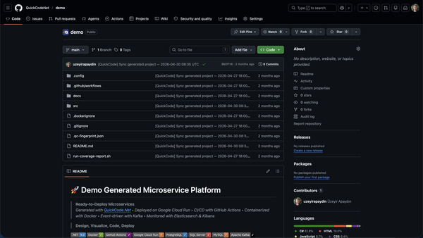 Demo project on GitHub