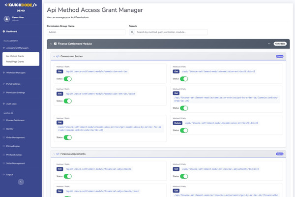 API method access grants
