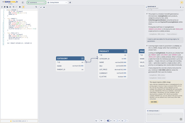 Ask Your Project in QuickCode Studio