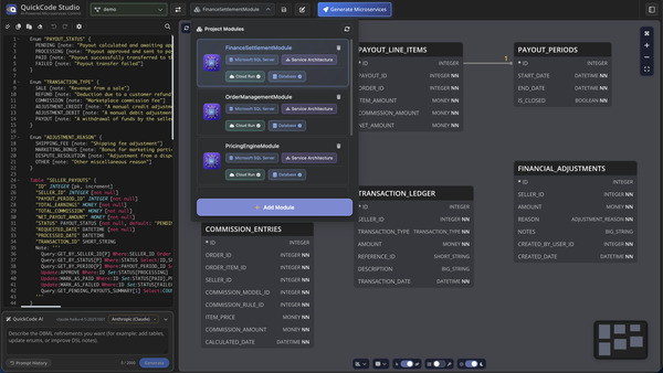 Microservice modules in Studio
