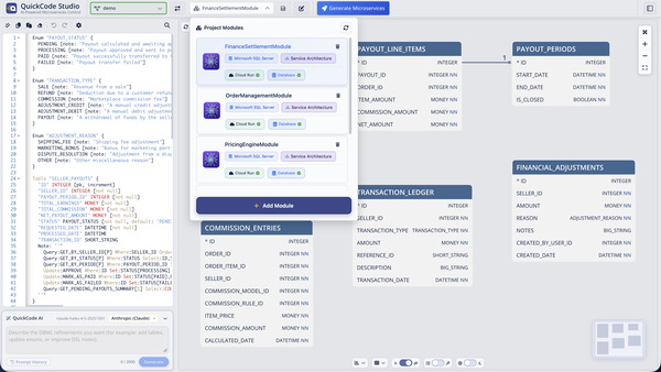 Microservice modules in Studio