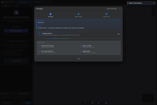 Project analysis running in Studio