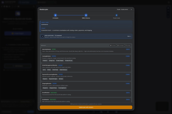 Update plan with answers