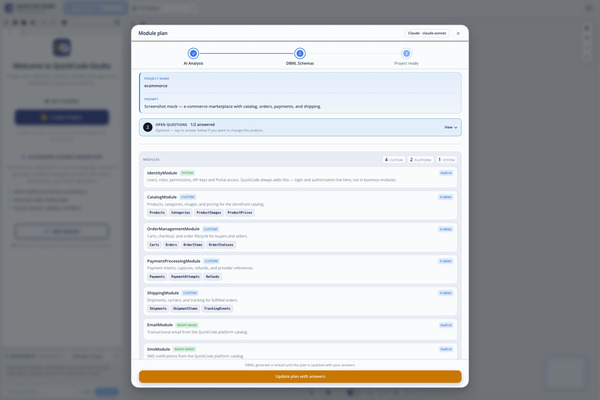 Update plan with answers