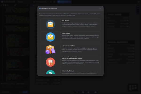 Module template gallery