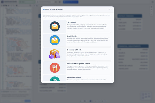 Module template gallery